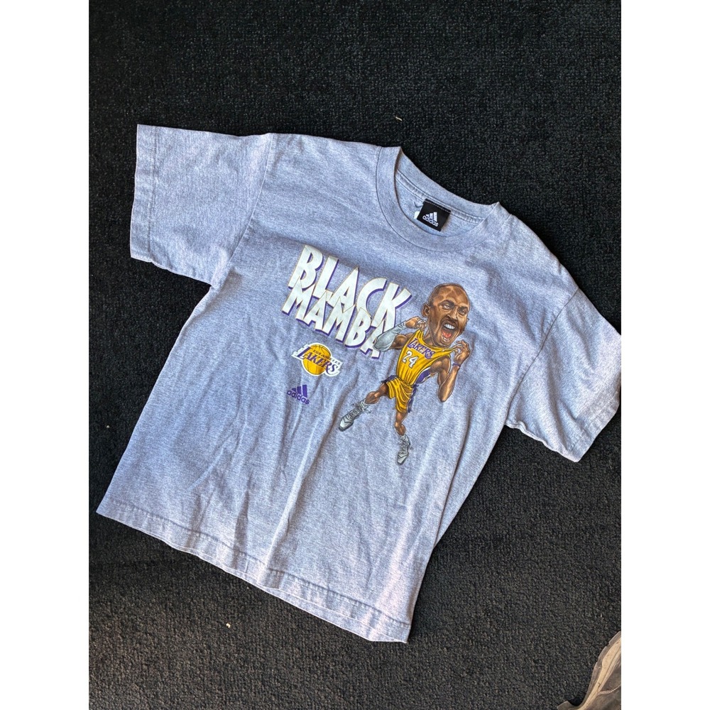 Adidas Kobe Bryant Black Mamba Lakers youth XL Kobe T-Shirt Heather Gray Large